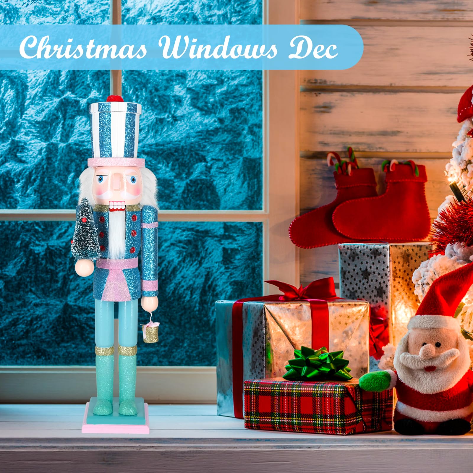 MicoSim Christmas Nutcracker Decor,15" Wooden Nutcracker Decorations,Collects Nutcracker Ornament for Festival Party Outdoor Xmas Gifts (Blue Christmas Tree)… - Image 7